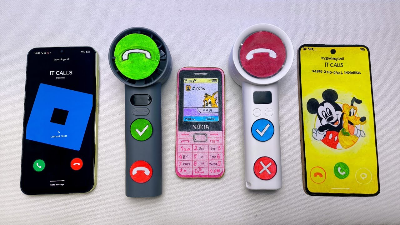 Galaxy a16 vs Fan Phone vs Nokia 211 vs Fan Phone vs Galaxy S26 Ultra incoming call