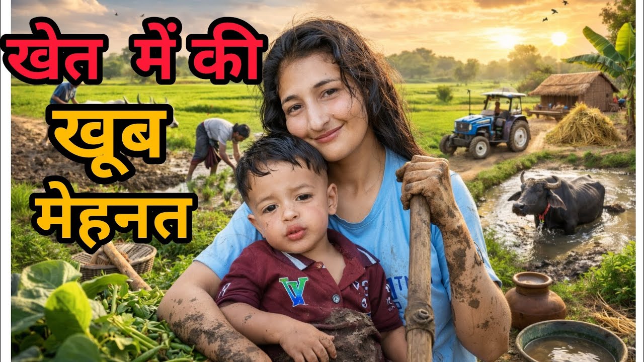 खेत में की खूब मेहनत।#gaama #vlogging 