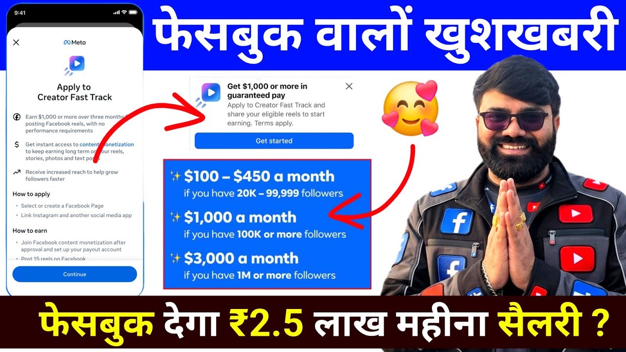 बड़ी खुशखबरी 🥰 Facebook New Monetization ! Facebook Creator Fast Track Program ! FACEBOOK 
