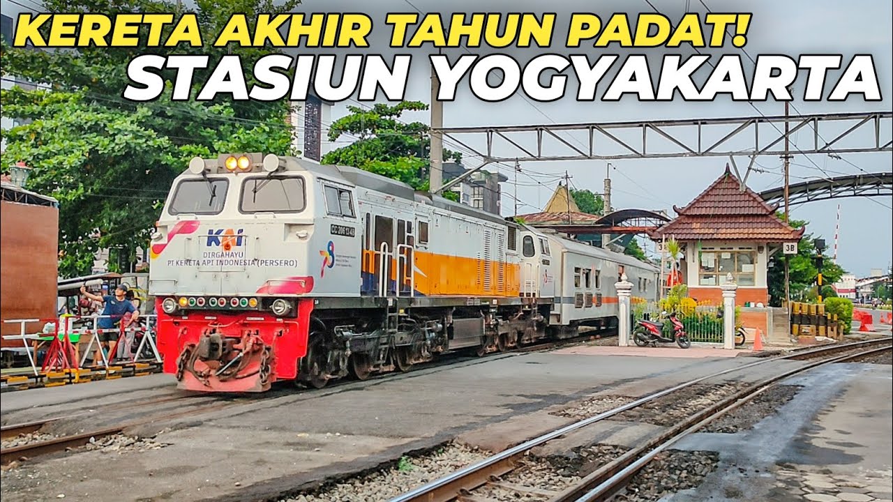 GUDANGNYA KERETA!! KEPADATAN KERETA API KELUAR MASUK STASIUN YOGYAKARTA MENJELANG AKHIR TAHUN 2023