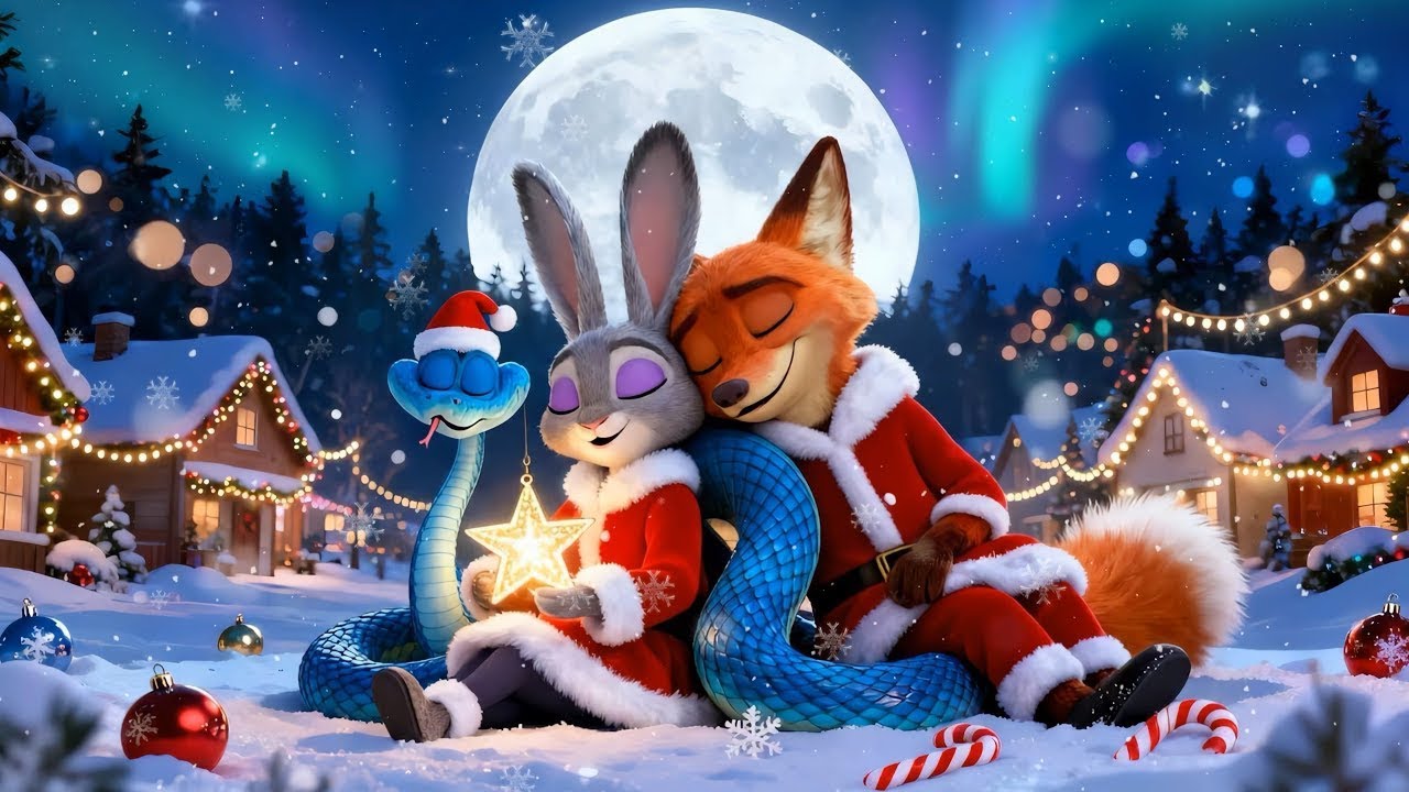 Calming Night Music 💫 Christmas Piano for Deep Sleep with Judy, Nick & Gary De Snake 🎄 🎶 Zootopia 2