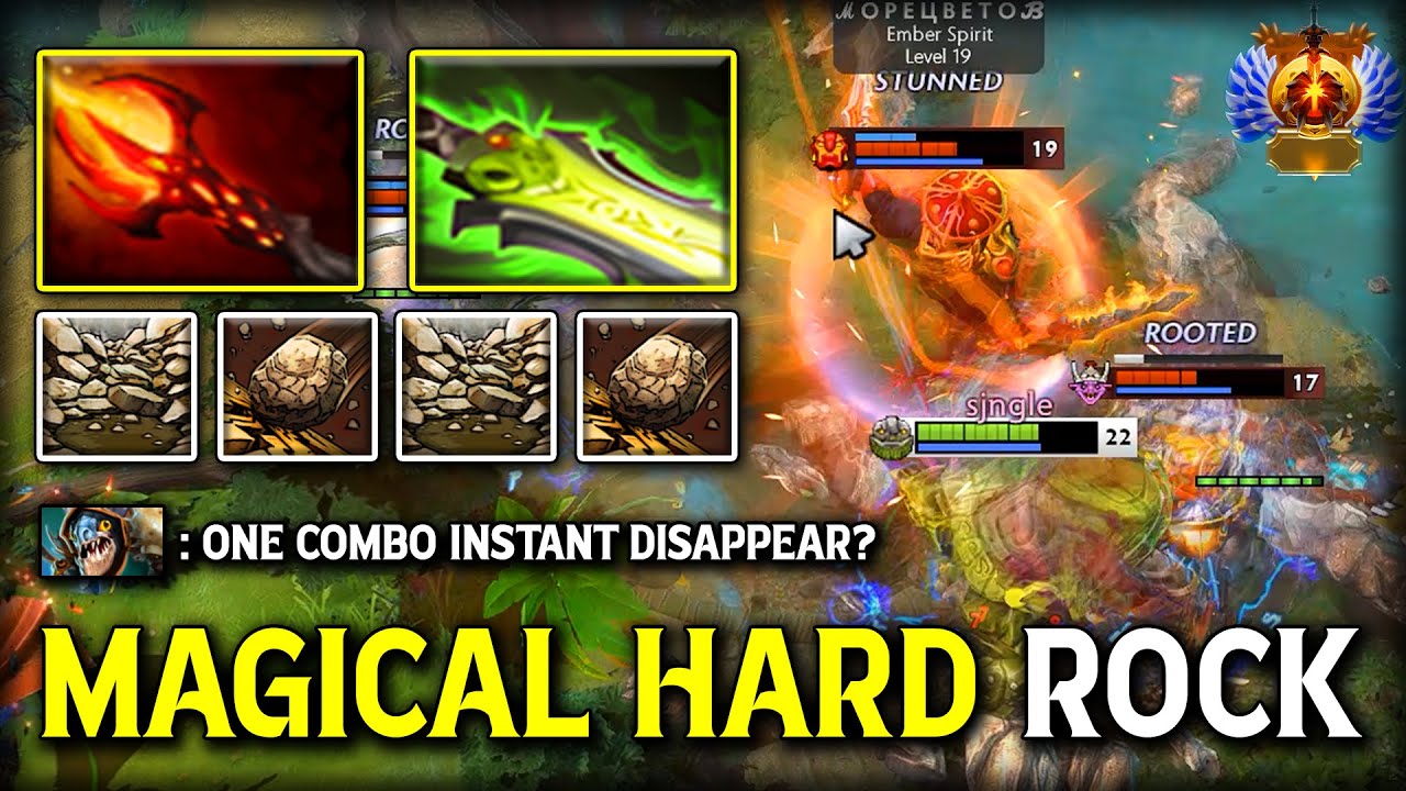 MAGICAL HARD ROCK MID Tiny LVL5 Dagon + Ethereal Blade Build One Combo Instant Disappear DotA 2