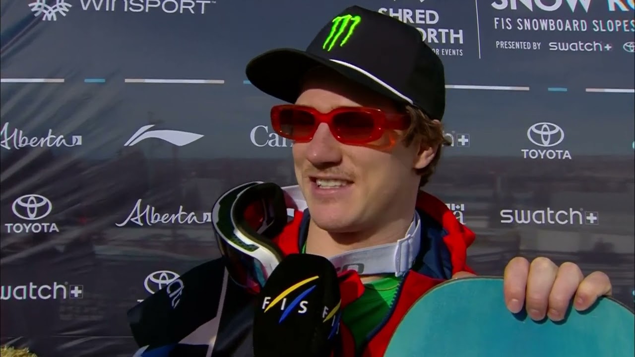 Pure joy for Darcy SHARPE as he claims a FIRST Slopestyle win | Calgary | FIS Snowboard