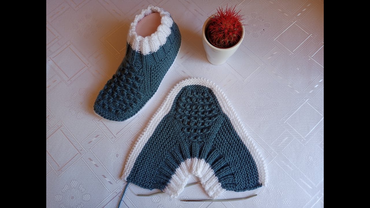 Плетени Терлици  - Чорапи 30 (Knitted Slippers) (Тапочки спицами) (Patik) (Pantufas passo a passo)