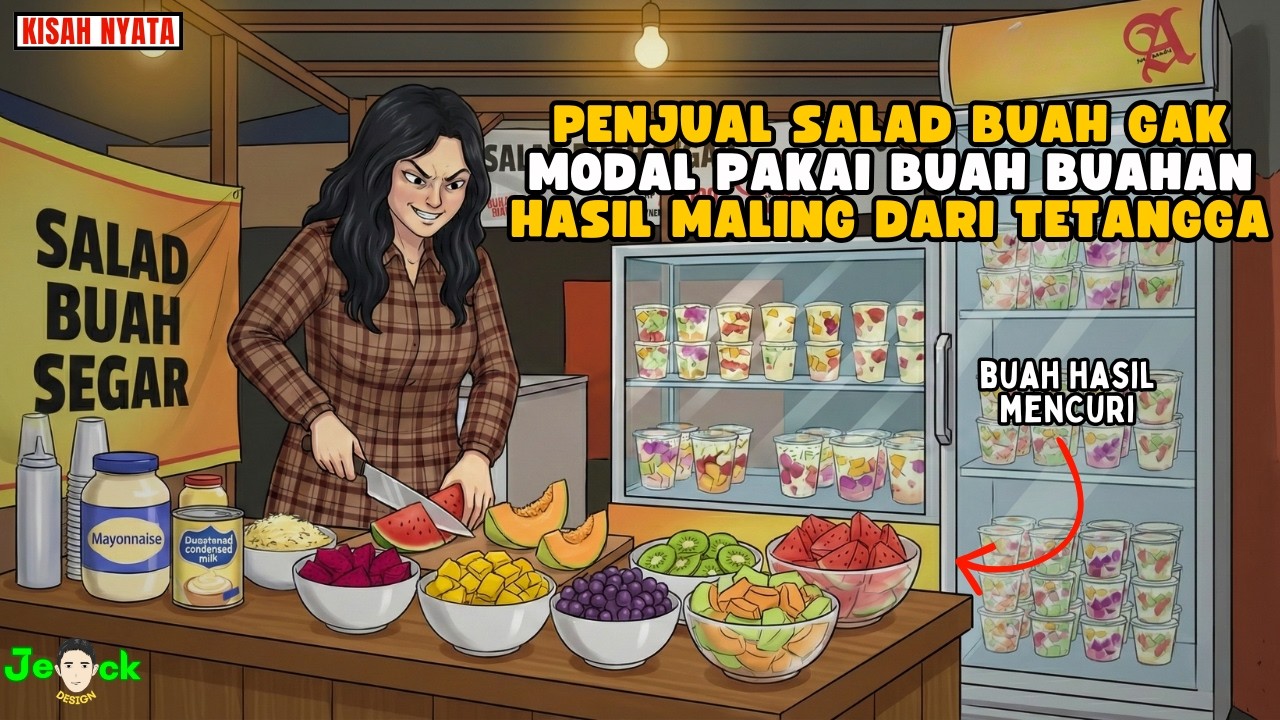 AZAB PENJUAL SALAD BUAH GAK MODAL PAKAI BUAH BUAHAN HASIL MALING DARI TETANGGA || ANIMASI AZAB