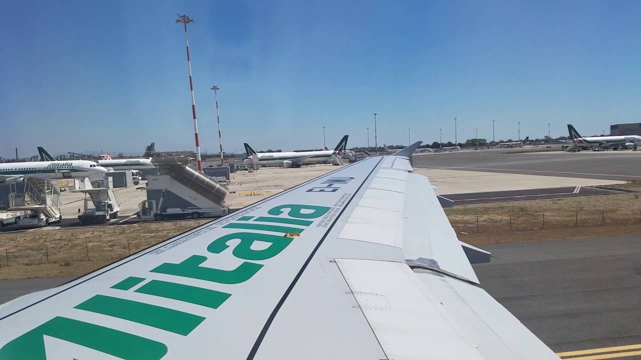 Alitalia A319 Taxi and Takeoff from Rome