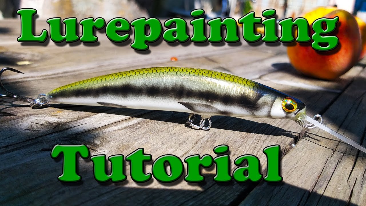Lure Painting Tutorial. Bass Pattern on a Hand made Balsa deep Diver Minnow