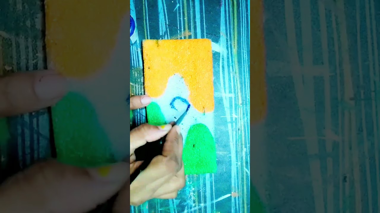 Tricolour arts flag drowning #youtubeshorts #art #nationalflag #drawing