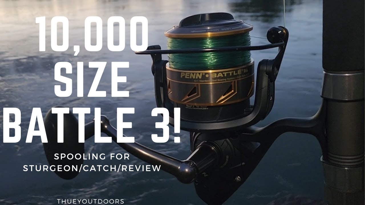 Penn Battle 3 (10,000) Big Game Sturgeon Setup! (Largest Spinning Reel You Can Buy)