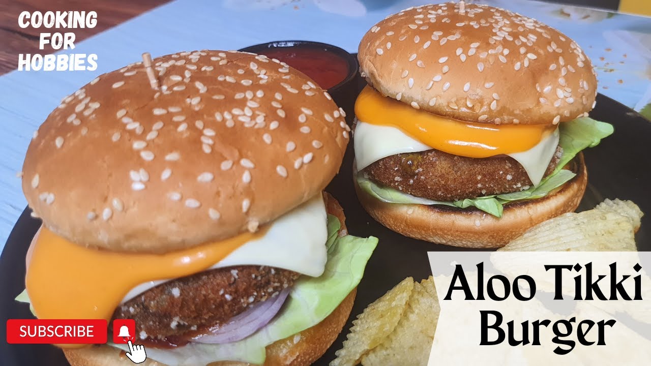 Aloo Tikki Burger | आलू टिक्की बर्गर | Burger kaise banate hain I Home made veg burger