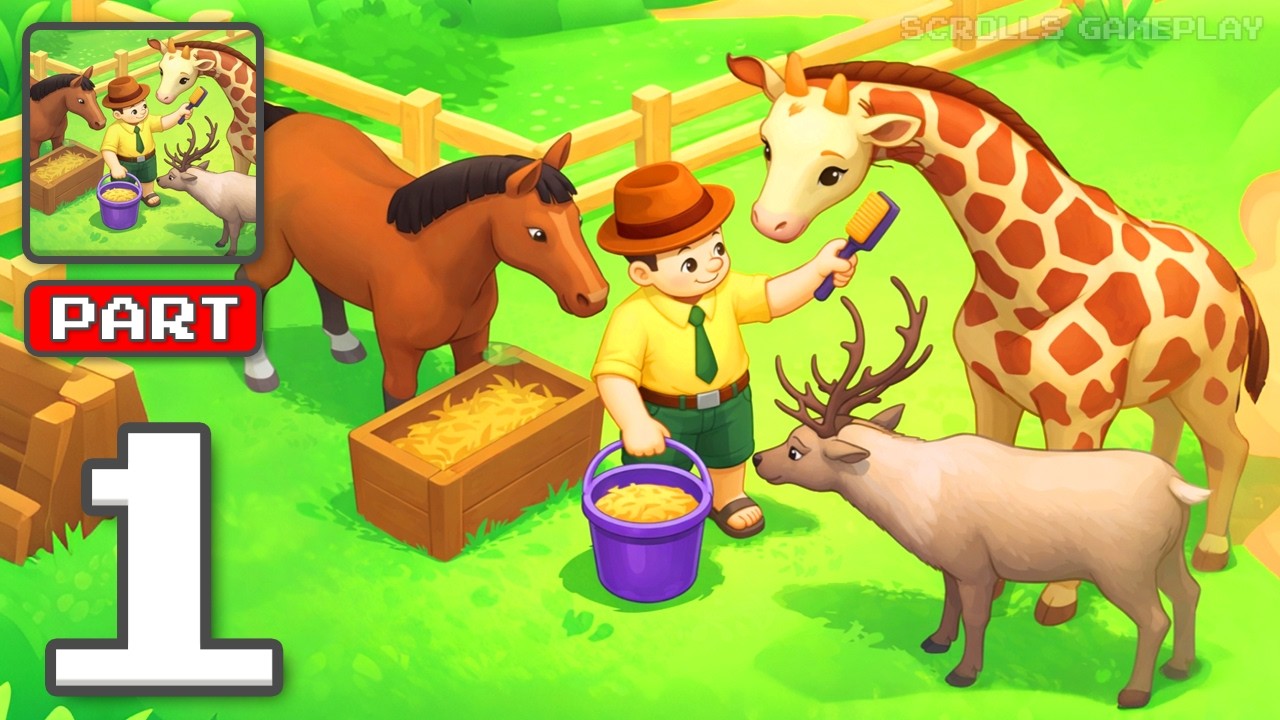 Zoo Park Animal Games - Gameplay Walkthrough Part 1 - Care For Wild Friends (iOS, Android)