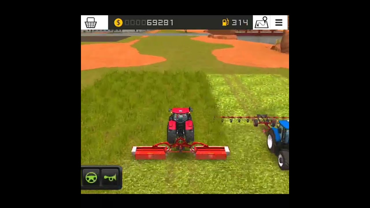 Working On Grass Field With Mower And Tedder In FS 18 | FS18 Gameplay | Simulator Timelapse #shorts