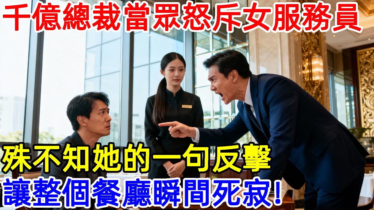 千億總裁當眾怒斥女服務員，殊不知她的一句反擊，讓整個餐廳瞬間死寂！#故事頻道 #故事分享 #情感#臺灣#情感故事#幸福人生