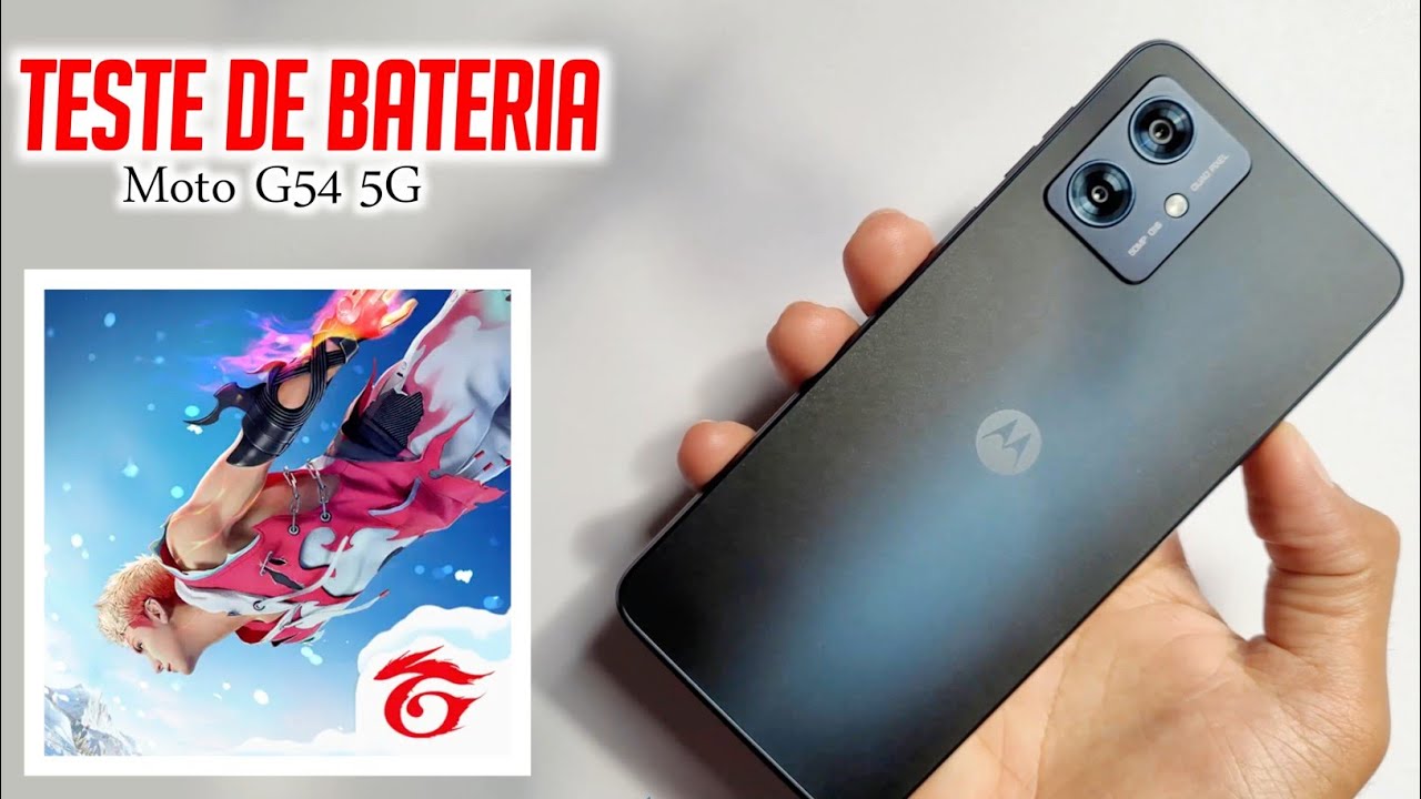 Moto G54 5G teste de BATERIA Free Fire todos os GRÁFICOS