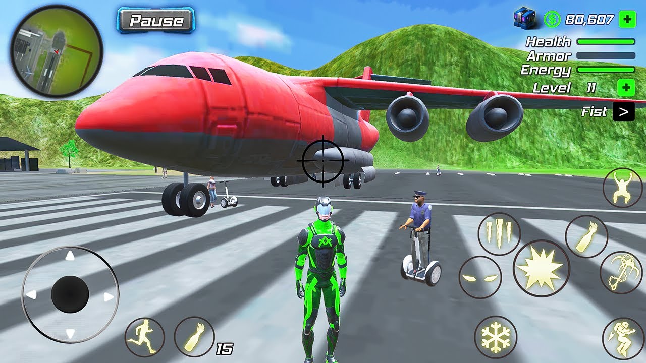 Rope Frog Ninja Hero Strange Gangster Vegas #4 - Fun at Airport - Android Gameplay
