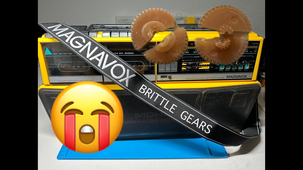 Magnavox D-8300 Dual Cassette Boombox 1987 Philips D-8303 Brittle Gears