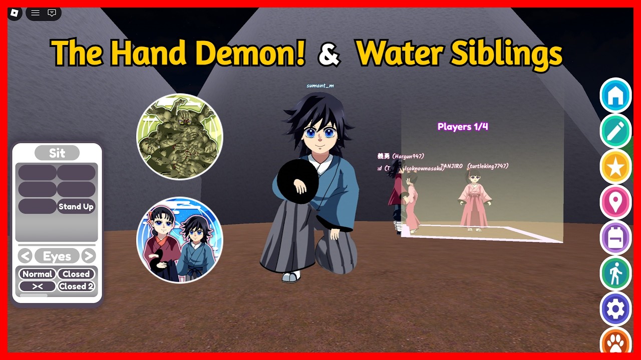 How to get WATER SIBLINGS and THE HAND DEMON badge in DEMON SLAYER 3D RP (Roblox)
