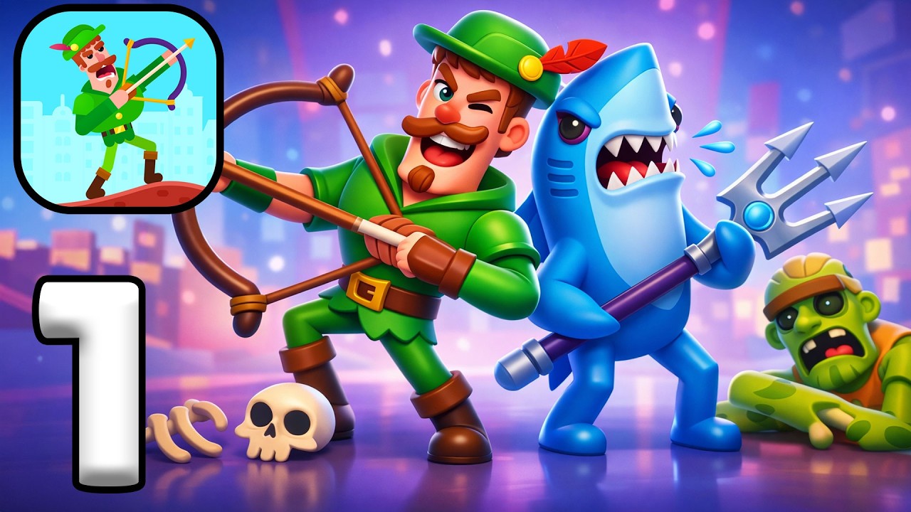 Bowmasters Archery Shooting Gameplay Part 1 🎯 New Update Levels 1–7 Epic Battles (Android & iOS)