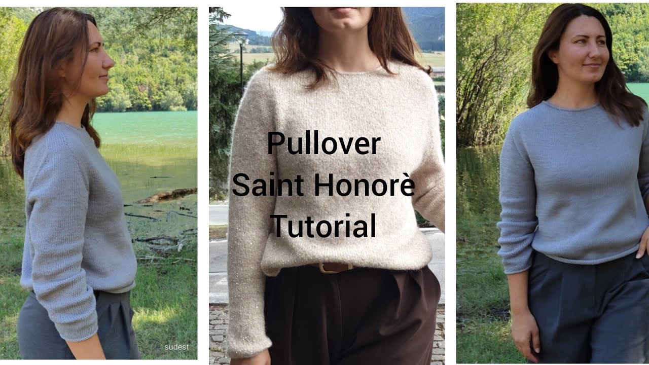 Pullover Saint Honorè/kniting Tutorial/ maglione donna senza cuciture/ tecnica contiguos 