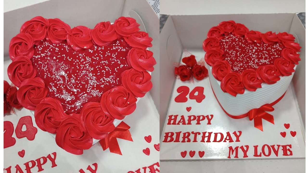 طريقه مميزه فتزيين تورتة عيد الحب ❤️ تورته على شكل قلب ❣️ 🍰🍪🎂🍡🥮