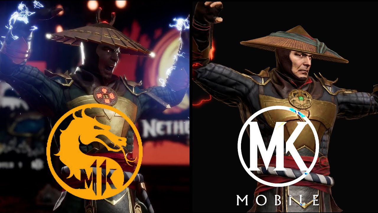 MORTAL KOMBAT 11 vs MK Mobile - RAIDEN all moves & Fatal Blow, Friendship, Brutality Comparison.