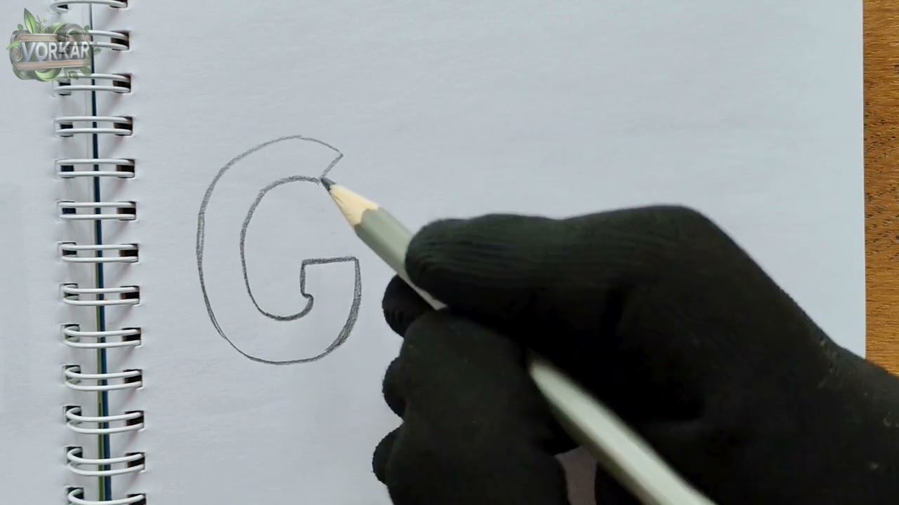 How to Draw 3D Letter G with Pencil  Step by Step Tutorial
