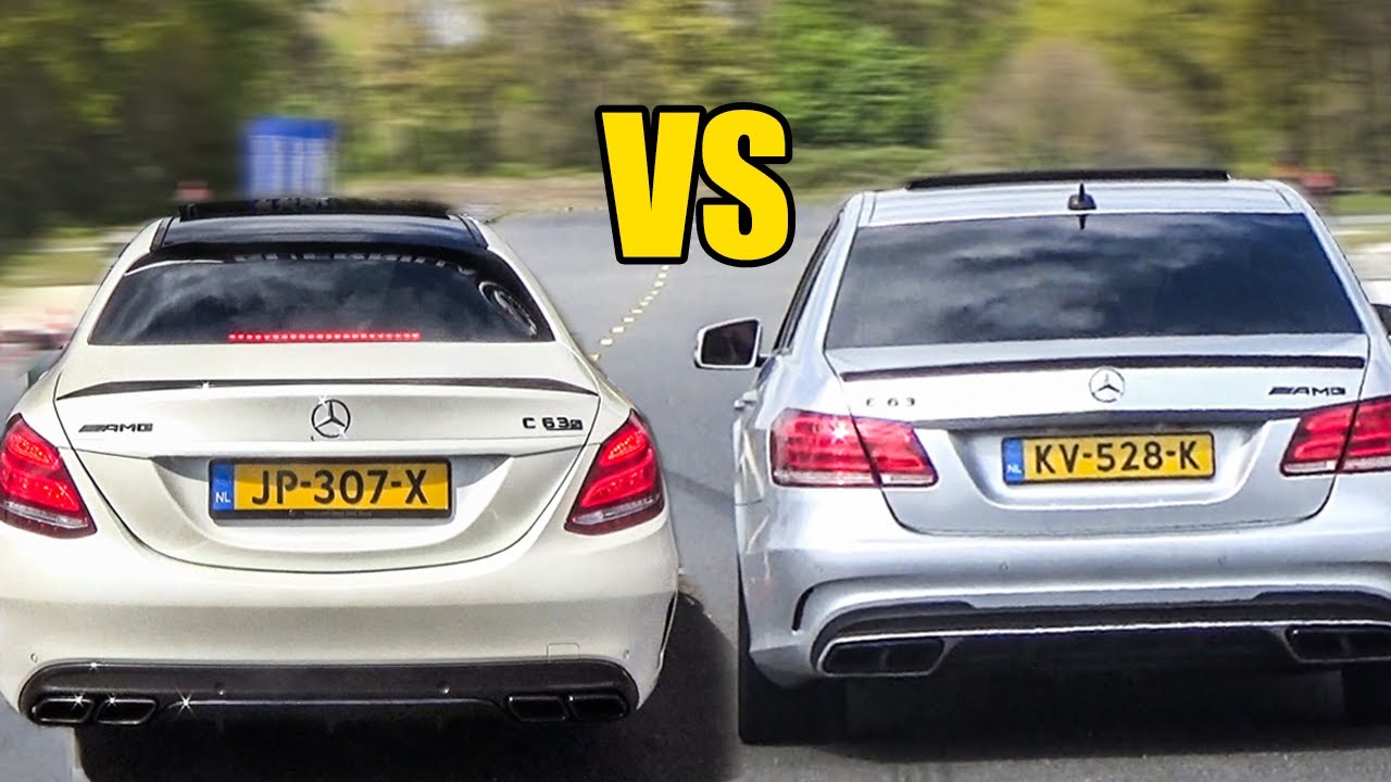 Mercedes C63S AMG vs E63 AMG - DRAG RACE