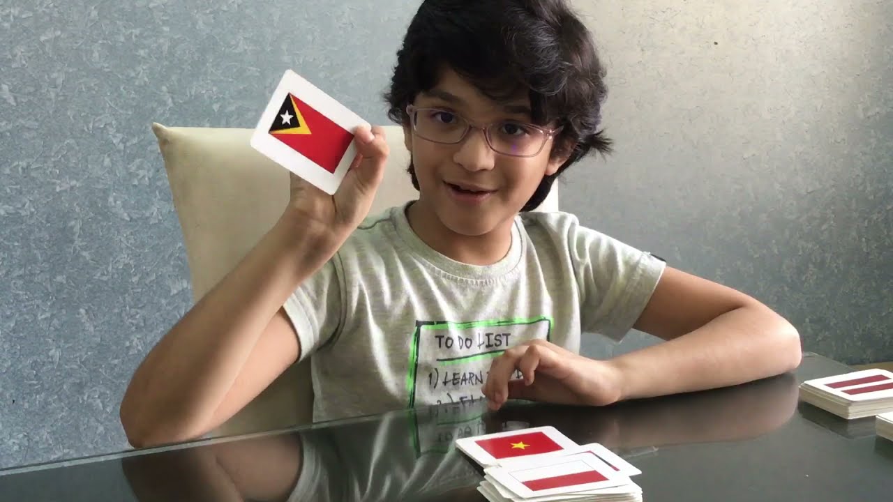 Moksh identifies flags of the countries and world capitals: Part 1/2 (CardDia Flash cards)