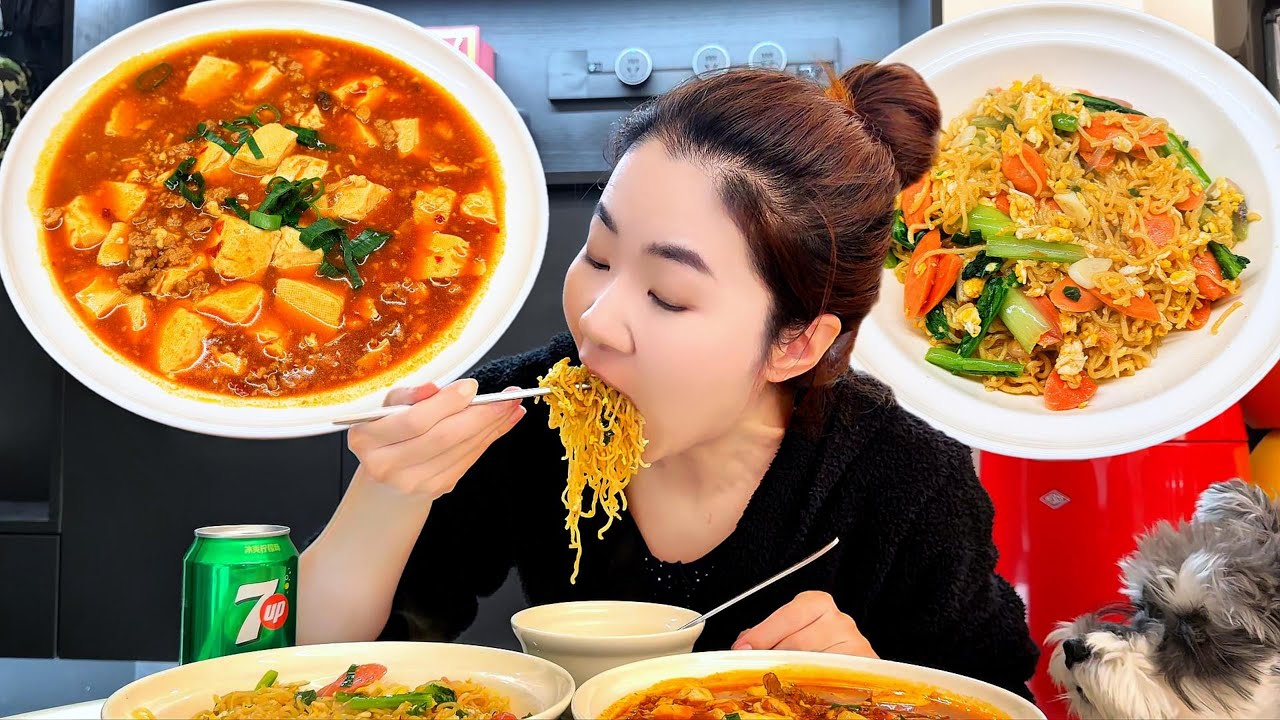 Mapo Tofu & Stir-fried Instant Noodles | A Cozy Home Dinner