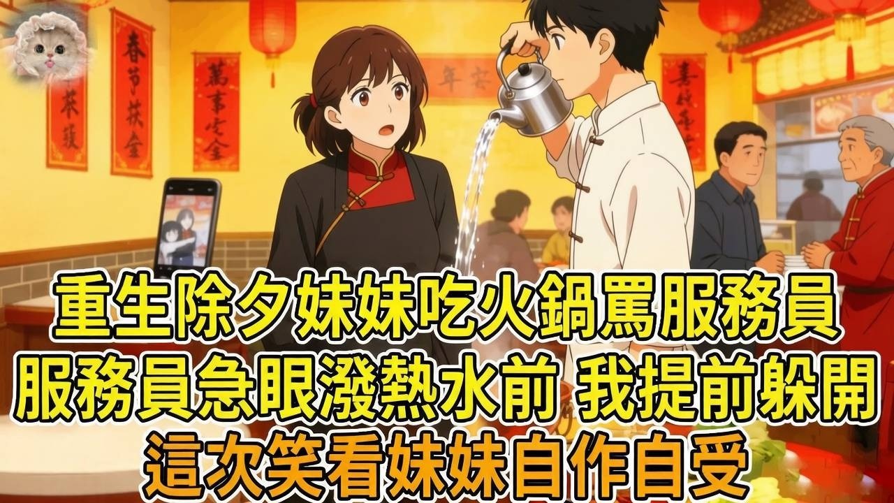 上一世，除夕妹妹執意要吃私房火鍋，她指著服務員鼻子罵還上手推搡，服務員氣急，拎著滾燙的開水朝她潑去，妹妹猛地拽我擋在身前，我脖頸和胸口被燙傷。他們轉頭給服務員賠錢寫諒解書，還打瘸我左腿，每天賣慘賺流量