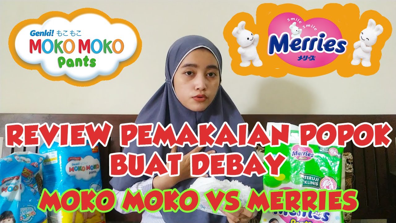 Review Popok Merries Good Skin dan Genki Moko Moko Pants Size L