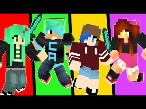 Minecraft / Epic Game of The Bridges / Gamer Chad vs. Radiojh vs. Dollastic vs. SallyGreen