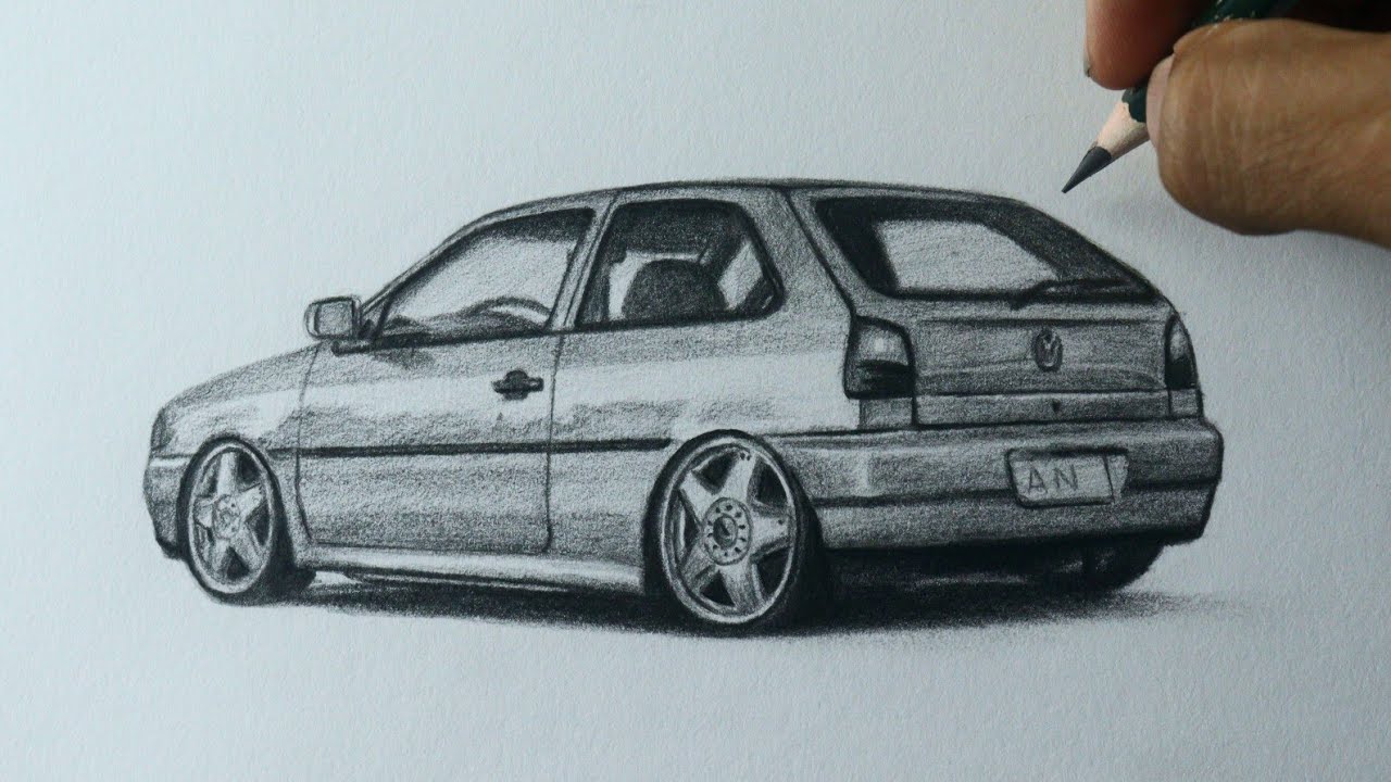 Como desenhar um carro: GOL bola rebaixado PASSO A PASSO narrado