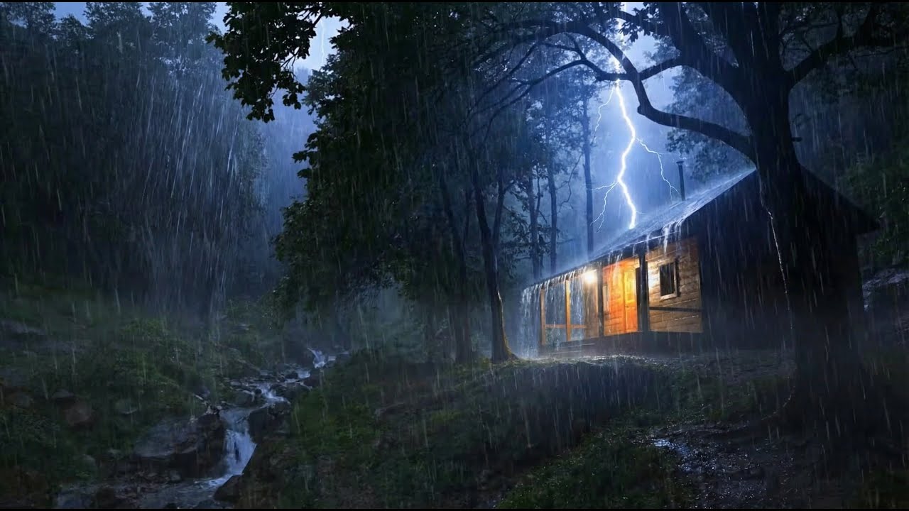Midnight Rain by the River 🌙 Thunderstorm Ambience for Sleep & Relaxation (No Music)