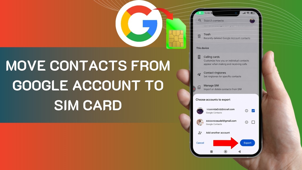 How To Move Contacts From Google Account To SIM Card | How To Copy Contacts From Google To SIM Card