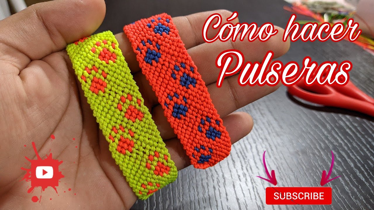 Como hacer PULSERAS DE HILO Encerado - Pulsera con forma de HUELLAS