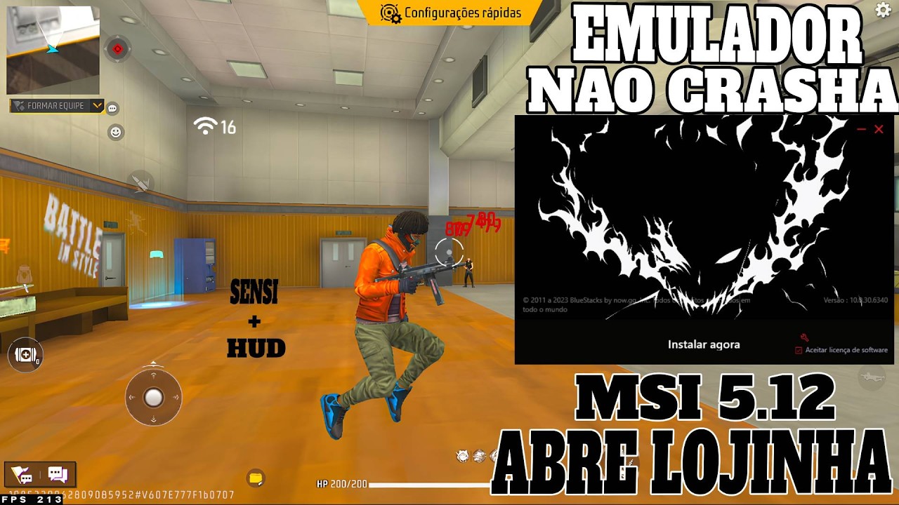EMULADOR MSI 5.12🎉 N&Atilde;O CRASHA✅MELHOR PRA PC FRACO, FF V7A + X86 + SENSI ATUALIZADA✅