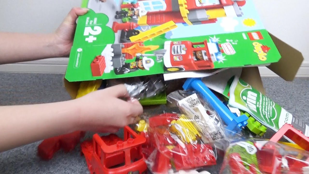 LEGO duplo（レゴデュプロ）消防署や消防車のブロックを組み立てていくよ♪10903