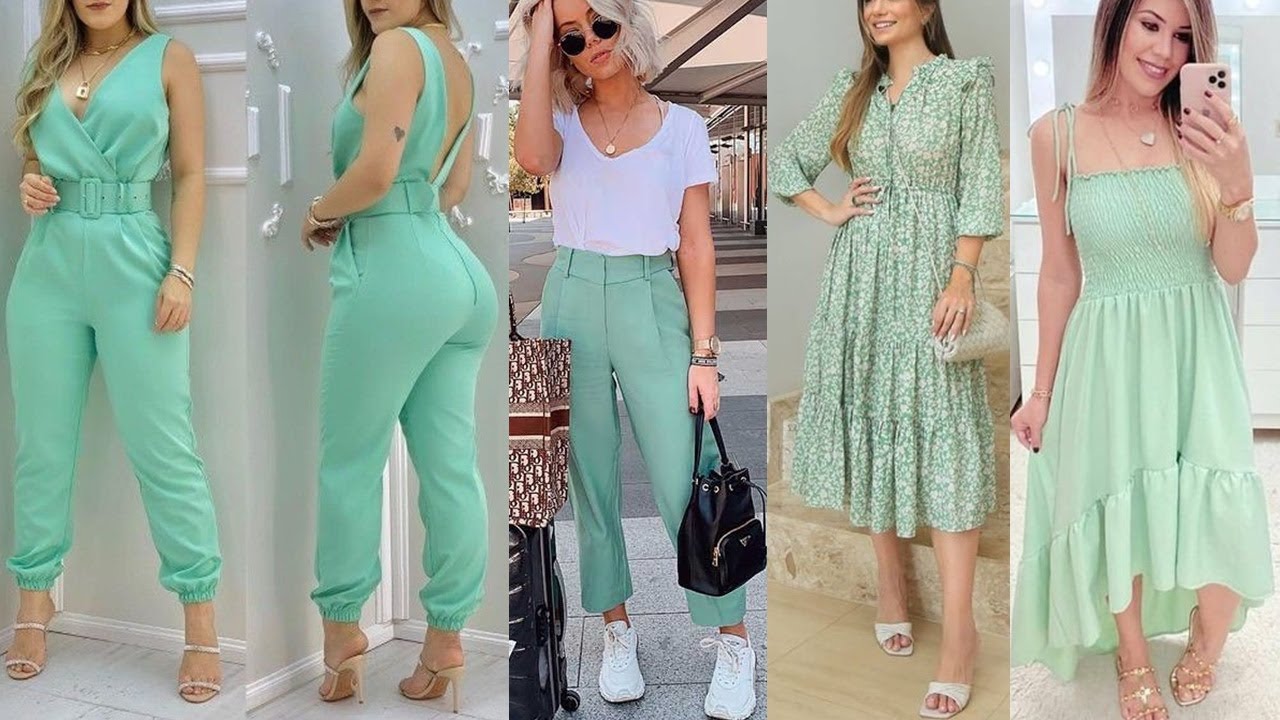 COMO COMBINAR EL VERDE MENTA ESTA TEMPORADA/ COMBINACIONES COLOR VERDE MENTA VERANO 2021!!!