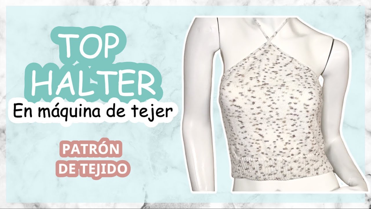 ¿Cómo tejer un TOP HALTER con BORDE TIPO CORDÓN? | Comfy Tejidos