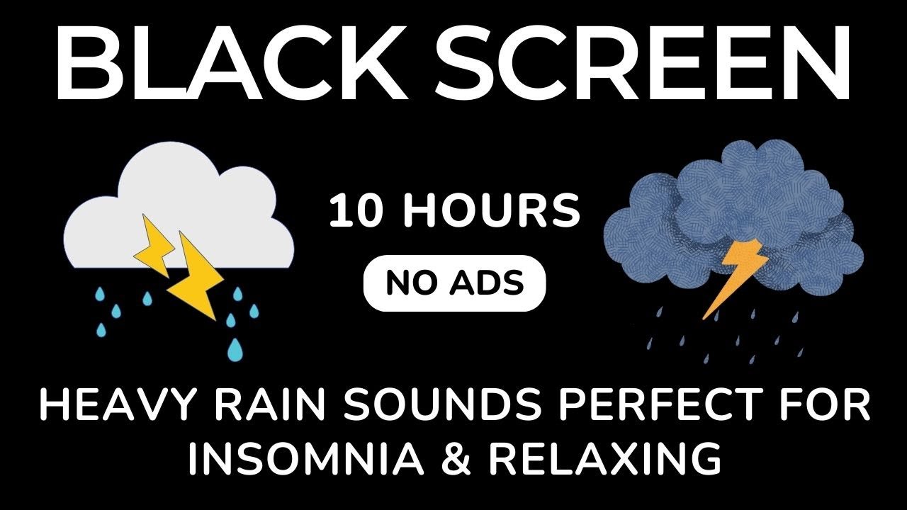 Heavy Rain Sound to Fall Asleep in 5 Minutes and Beat Insomnia | Black Screen