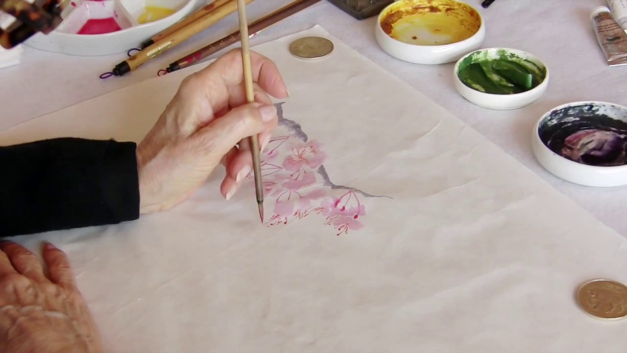 Painting Cherry Blossoms - Class Demonstration by Nan Rae