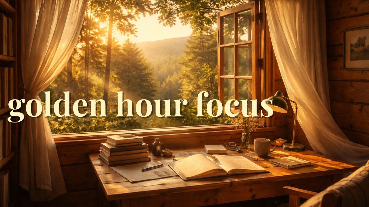 You Finally Found a Quiet Place to Study in the Woods | Golden Hour Ambience 🌄
