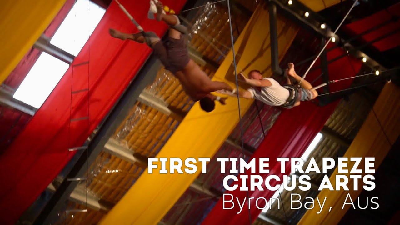 Lockey and Arete's First Time on the Trapeze - Circus Arts Byron Bay, February 2020