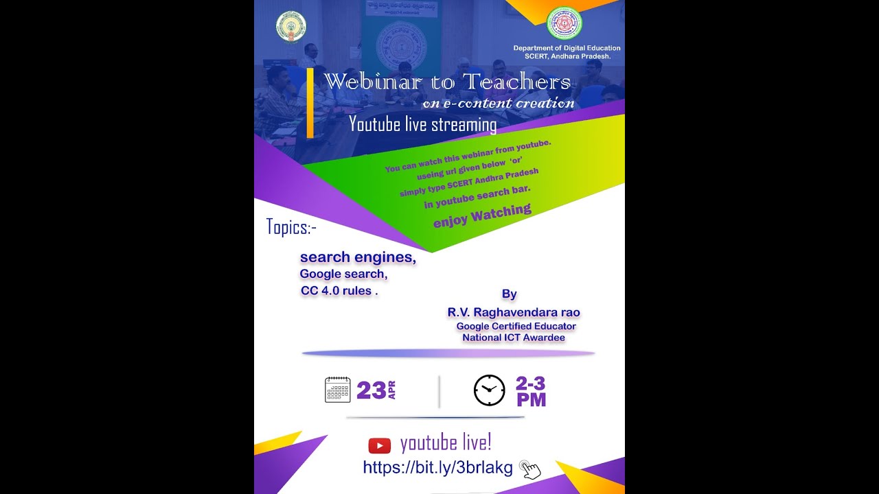WEBINAR BY SCERT, AP ON SEARCH ENGINES