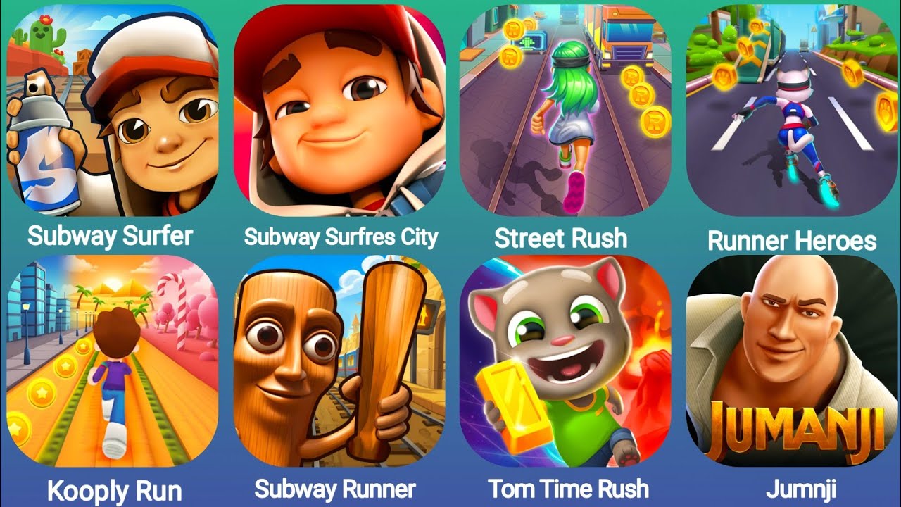 Subway Surfer, Subway Surfres City, Street Rush,Runner Heroes,Kooply Run, Subway Runner,Tom Time Ru…