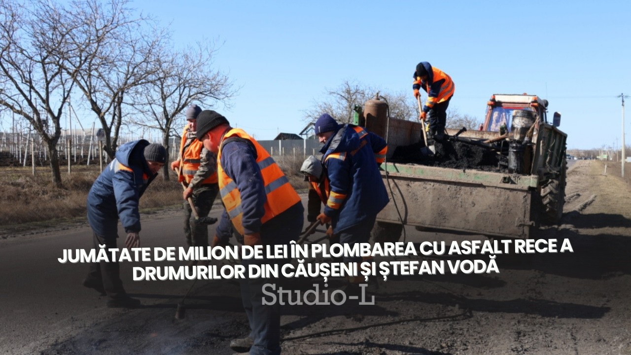 Jumătate de milion de lei în plombarea cu asfalt rece a drumurilor din Căușeni și Ștefan Vodă
