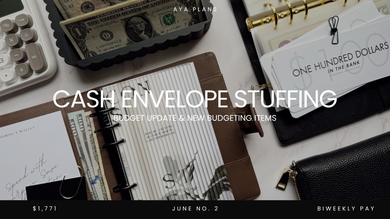 CASH ENVELOPE STUFFING | new budgeting items and last pay of june 💵✨🖤 | $1,771 | june no. 2