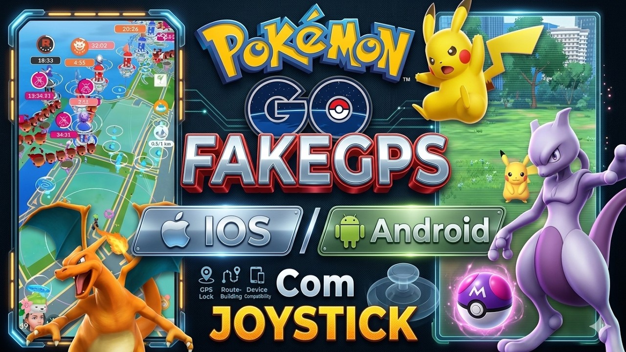MELHOR FAKEGPS Com JOYSTICK Para POKEMON GO Em 2026 IOS e ANDROID SEM BAN TUTORIAL MOCPOGO DOWNLOAD