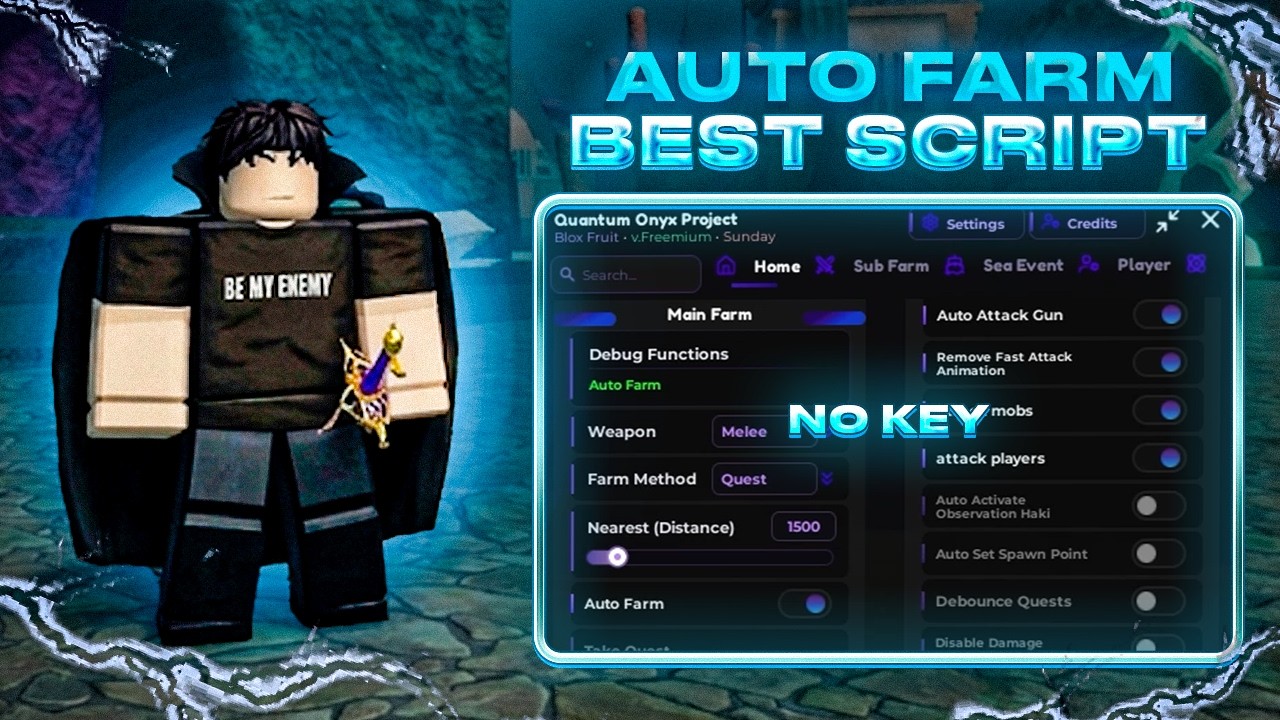 Blox Fruits Script [ NO KEY ] - Auto Farm, Fruit Sniper, Fast Attack, ESP, SEA 3, SEA EVENT